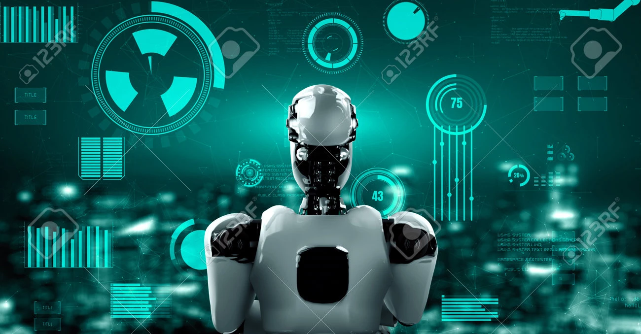 196638335 futuristic robot artificial intelligence humanoid ai for industrial factory technology development