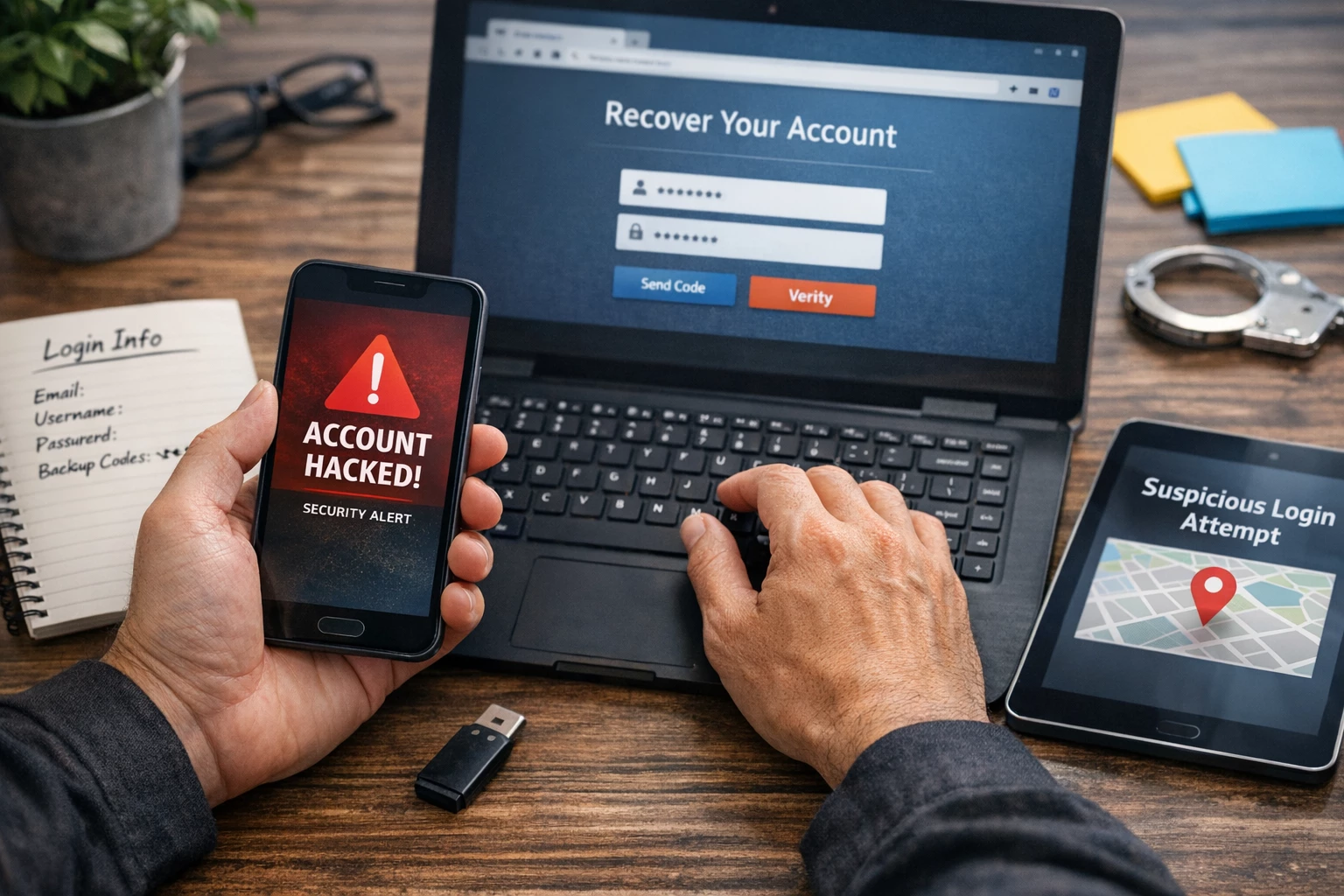 recuperando conta hackeada com segurança