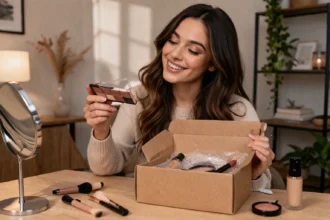 unboxing beleza em ambiente acolhedor